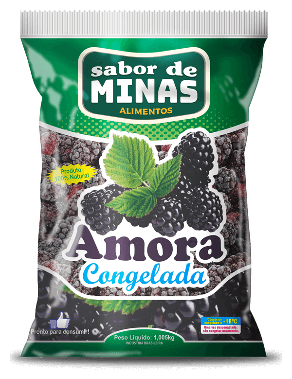 Amora Frutas Congeladas Sabor de Minas Alimentos