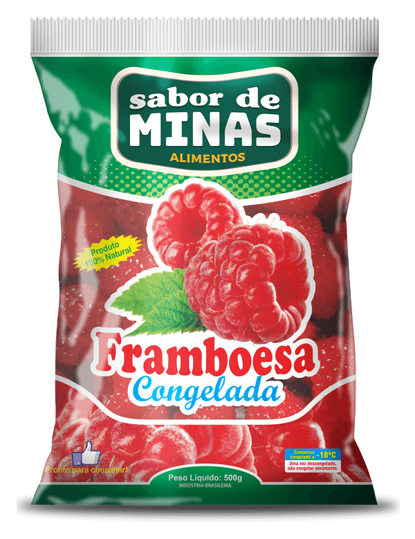 Framboesa Frutas Congeladas Sabor de Minas Alimentos