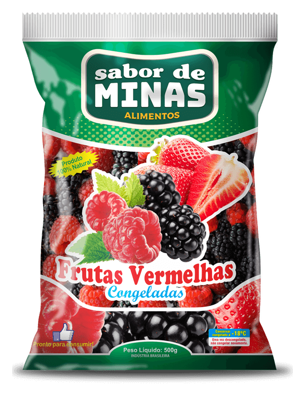 Frutas Vermelhas Frutas Congeladas Sabor de Minas Alimentos